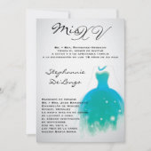 5x7ティール(緑がかった色)の服のキンセアニェラの誕生日の招待状 招待状 (正面)