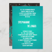 5x7ティール(緑がかった色)DJスピンターンテーブルキンセアニェラ招待状 招待状 (正面/裏面)