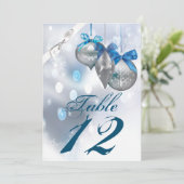 5x7テーブル番号カードオーナメントスノーフレーク雪Fl 招待状 (スタンド正面)