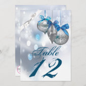 5x7テーブル番号カードオーナメントスノーフレーク雪Fl 招待状 (正面/裏面)