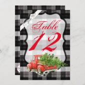 5x7テーブル番号カードクリスマストラッククリスマスバッファロー 招待状 (正面/裏面)