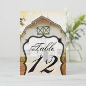 5x7テーブル番号カードサンセットバーンカントリー素朴F 招待状 (スタンド正面)