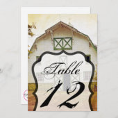 5x7テーブル番号カードサンセットバーンカントリー素朴F 招待状 (正面/裏面)