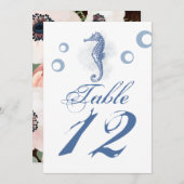 5x7テーブル番号カードシーホース海海ビーチ 招待状 (正面/裏面)