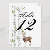 5x7テーブル番号カードディアドードバックウッドランドハンティ 招待状 (正面/裏面)