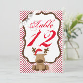 5x7テーブル番号カードトナカイのクリスマスクリスマスポルク 招待状 (スタンド正面)