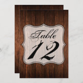5x7テーブル番号カードバーンドウッドカントリー素朴 招待状 (正面/裏面)