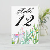 5x7テーブル番号カードボホラマボヘミアンカクティデ 招待状 (スタンド正面)