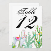 5x7テーブル番号カードボホラマボヘミアンカクティデ 招待状 (正面/裏面)