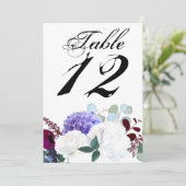 5x7テーブル番号カードラベンダーハイビスカス(白) 招待状 (スタンド正面)