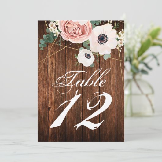 5x7テーブル番号カード幾何ガーデンバラバーン 招待状 (スタンド正面)