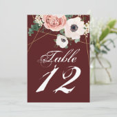 5x7テーブル番号カード幾何ガーデンバラワイン 招待状 (スタンド正面)