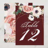 5x7テーブル番号カード幾何ガーデンバラワイン 招待状 (正面/裏面)