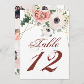 5x7テーブル番号カード幾何学園バラAnemon 招待状 (正面/裏面)