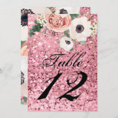 5x7テーブル番号カード幾何学的ガーデンバラエラー 招待状 (正面/裏面)