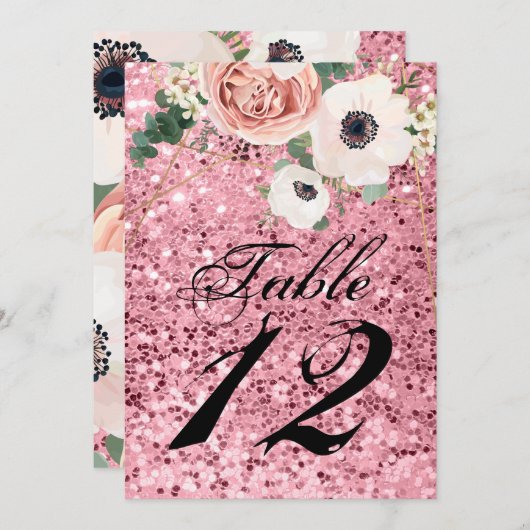 5x7テーブル番号カード幾何学的ガーデンバラエラー 招待状 (正面/裏面)