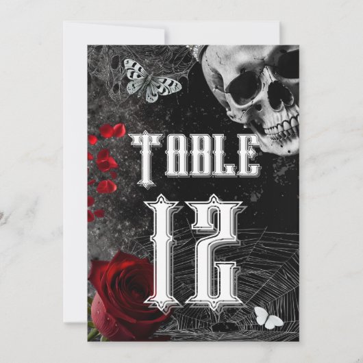 5x7テーブル番号カード搭載アデラインザードメドウ 招待状 (正面)