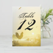 5x7テーブル番号カード日当たりの良いモーニングファームカントリーR 招待状 (スタンド正面)