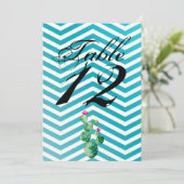 5x7テーブル番号カードBoho Cacti Cactus Succulent 招待状 (スタンド正面)