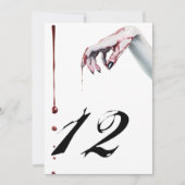 5x7テーブル·ナンバー·カードゾンビ血滴吸血鬼Go 招待状 (正面)