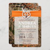 5x7ディアカップルdoeバック迷彩柄結婚式招待状 招待状 (正面/裏面)