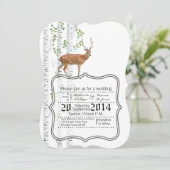 5x7ディアドードウッドランドバックラベルウェディング招待状 招待状 (スタンド正面)