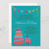 5x7トプゼイケーキキンセアニェラ誕生日招待状 招待状 (正面/裏面)