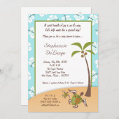 5x7トロピカルタートルママベビーシャワー招待状 招待状 (正面/裏面)