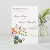5x7トロピカルルアウ フラワー リネン 結婚式招待状 招待状 (スタンド正面)