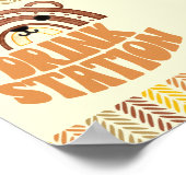 5x7ドリンクステーションボホーウッドランドベア誕生日 ポスター (角)