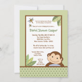 5x7ニュートラルパパガヨモンキー誕生日招待状 招待状 (正面)