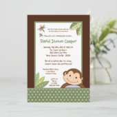 5x7ニュートラルパパガヨモンキー誕生日招待状 招待状 (スタンド正面)