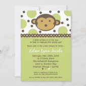 5x7ニュートルモンキーベビーモダンモダンシャワー招待状 招待状 (正面)