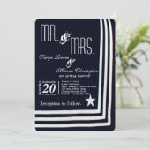 5x7ネイビーサマードレスブルー結婚式招待状 招待状 (スタンド正面)