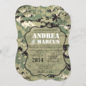 5x7ネイビータンタイプIII三カム結婚式招待状 招待状 (正面/裏面)