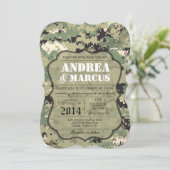 5x7ネイビータンタイプIII三カム結婚式招待状 招待状 (スタンド正面)