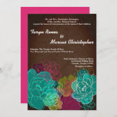 5x7ネオン春の花の花の結婚式招待状 招待状 (正面/裏面)