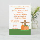 5x7ハロウィーンおもしろいパーティの招待状 招待状 (スタンド正面)