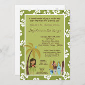 5x7ハワイのルアウ(ハワイ式宴会)の熱帯ベビーシャワーの招待状 招待状 (正面/裏面)