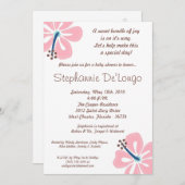 5x7ハワイアンハイビスカスフラワーベビーシャワー招待状 招待状 (正面/裏面)