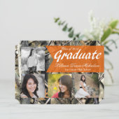 5x7ハンターの迷彩柄のカムフラージュの先輩の発表 案内状 (スタンド正面)