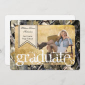 5x7ハンターの迷彩柄のカムフラージュの先輩の発表 案内状 (正面/裏面)