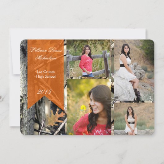 5x7ハンターの迷彩柄のカムフラージュの先輩の発表 案内状 (正面)