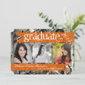 5x7ハンターの迷彩柄のカムフラージュの先輩の発表 案内状 (スタンド正面)