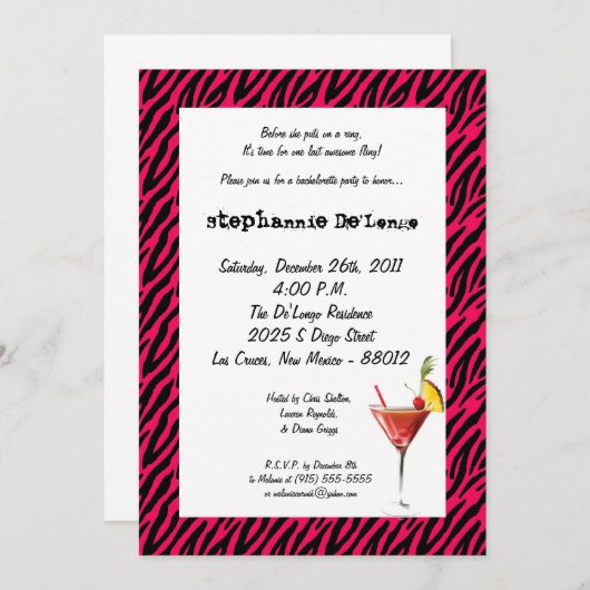 5x7バチェロレッテ招待状 招待状 (正面/裏面)