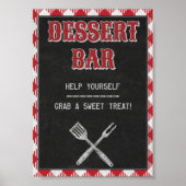 5x7バックヤードBBQ誕生日デザートバーテーブルサイン ポスター (正面)