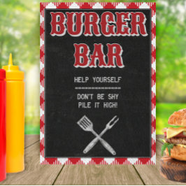 5x7バックヤードBBQ誕生日バーガーバーテーブルサイン ポスター