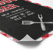 5x7バックヤードBBQ誕生日ホットドッグバーテーブルサイン ポスター (角)