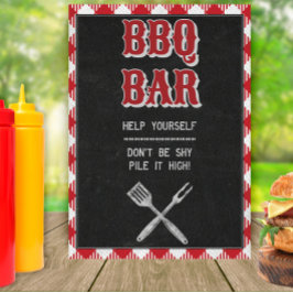 5x7バックヤードBBQ誕生日BBQバーテーブルサイン ポスター