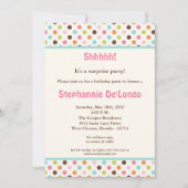 5x7バブルガム水玉模様ポーク誕生日招待状 招待状 (正面)